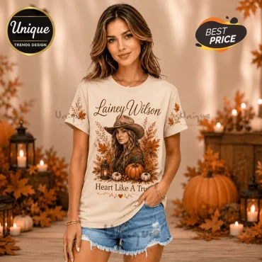 Lainey Wilson Cowgirl Autumn Leaves T-Shirt