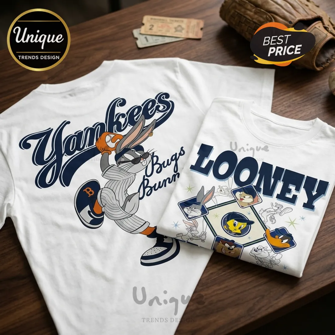 Looney Tunes x New York Yankees Bugs Bunny White Shirt Looney Tunes x New York Yankees Bugs Bunny White Shirt