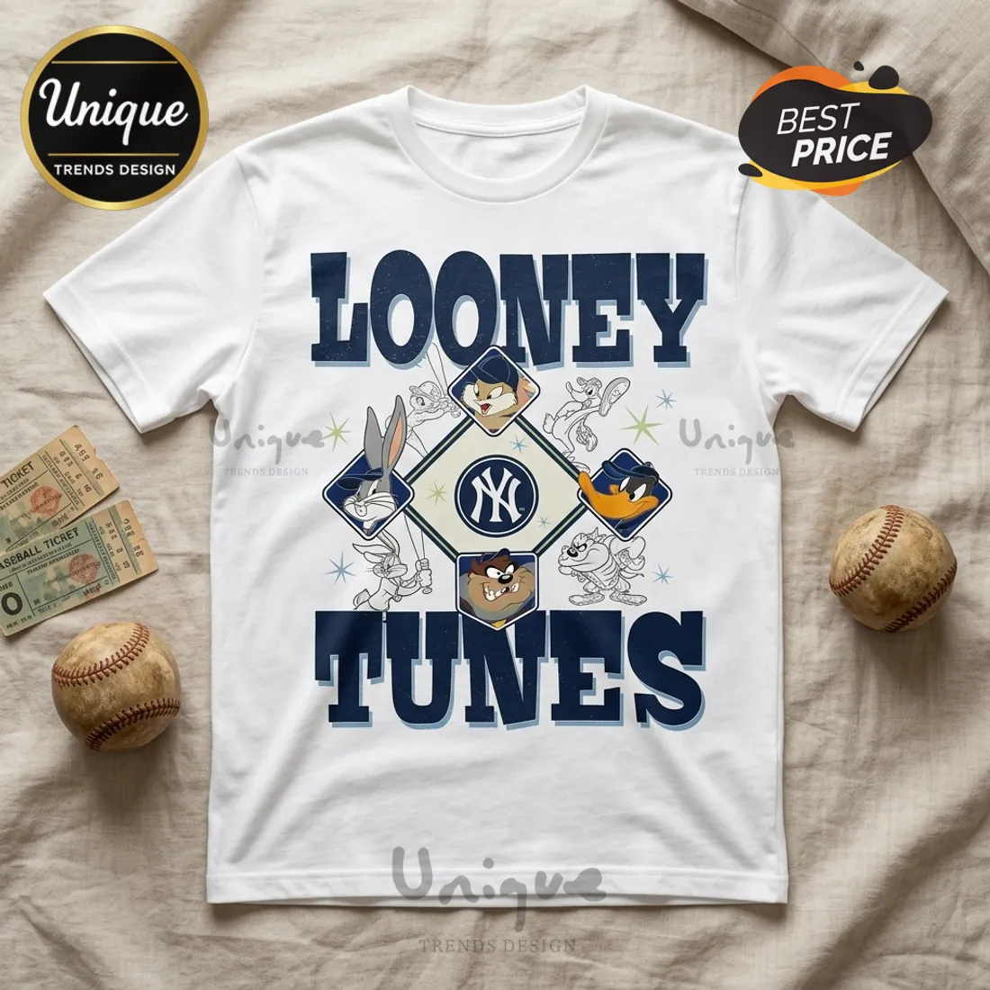 Looney Tunes x New York Yankees Bugs Bunny White Shirt Looney Tunes x New York Yankees Bugs Bunny White Shirt