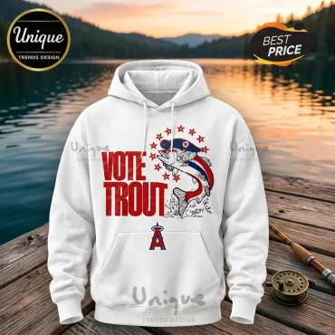 Los Angeles Angels Mike Trout Signature White Hoodie 2026