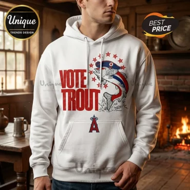 Los Angeles Angels Mike Trout Signature White Hoodie 2026