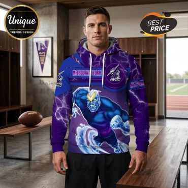 Melbourne Storm Mascot Purple Lightning Hoodie