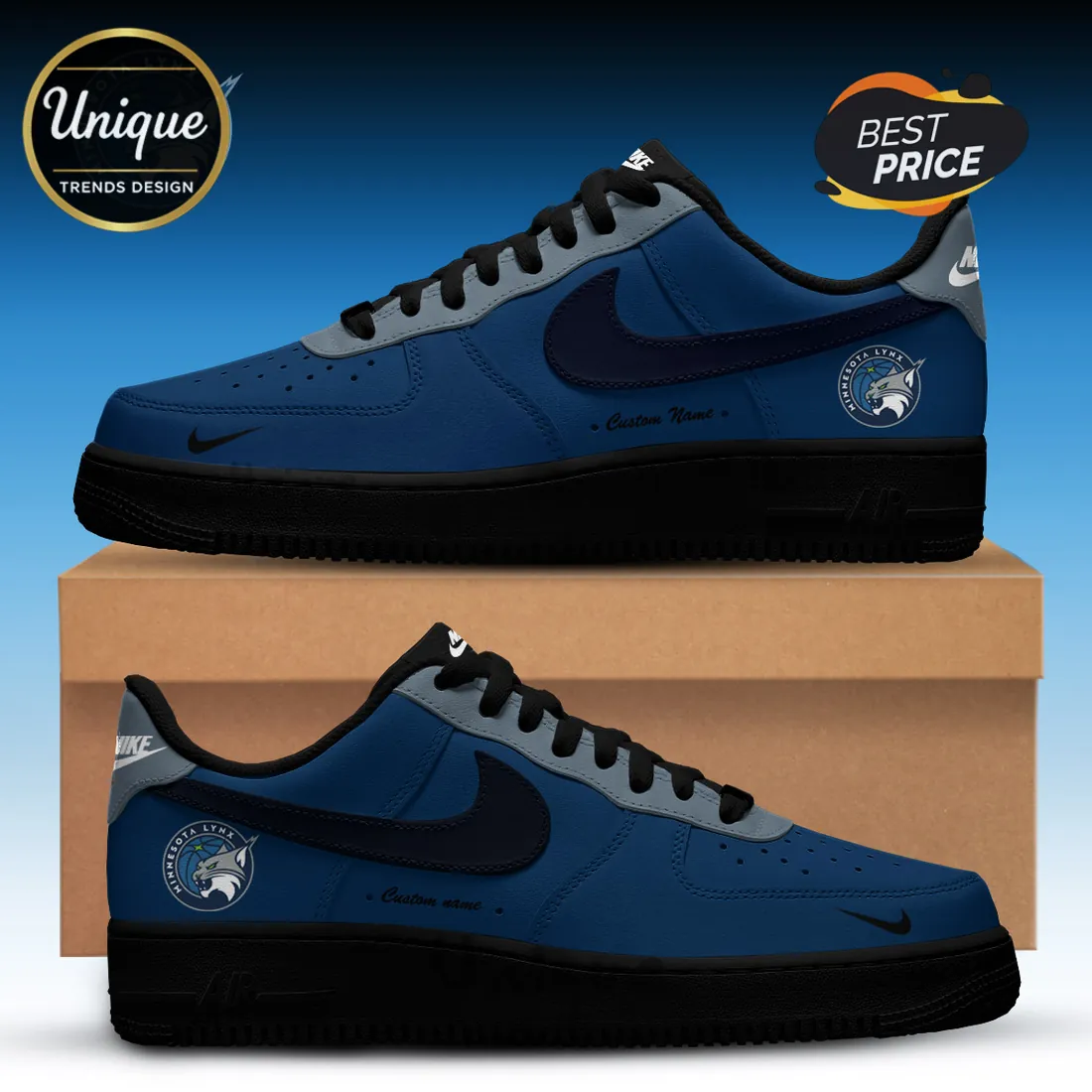 Minnesota Lynx Nike Air Force 1 Low Custom Basketball Shoes Minnesota Lynx Nike Air Force 1 Low Custom Basketball Shoes