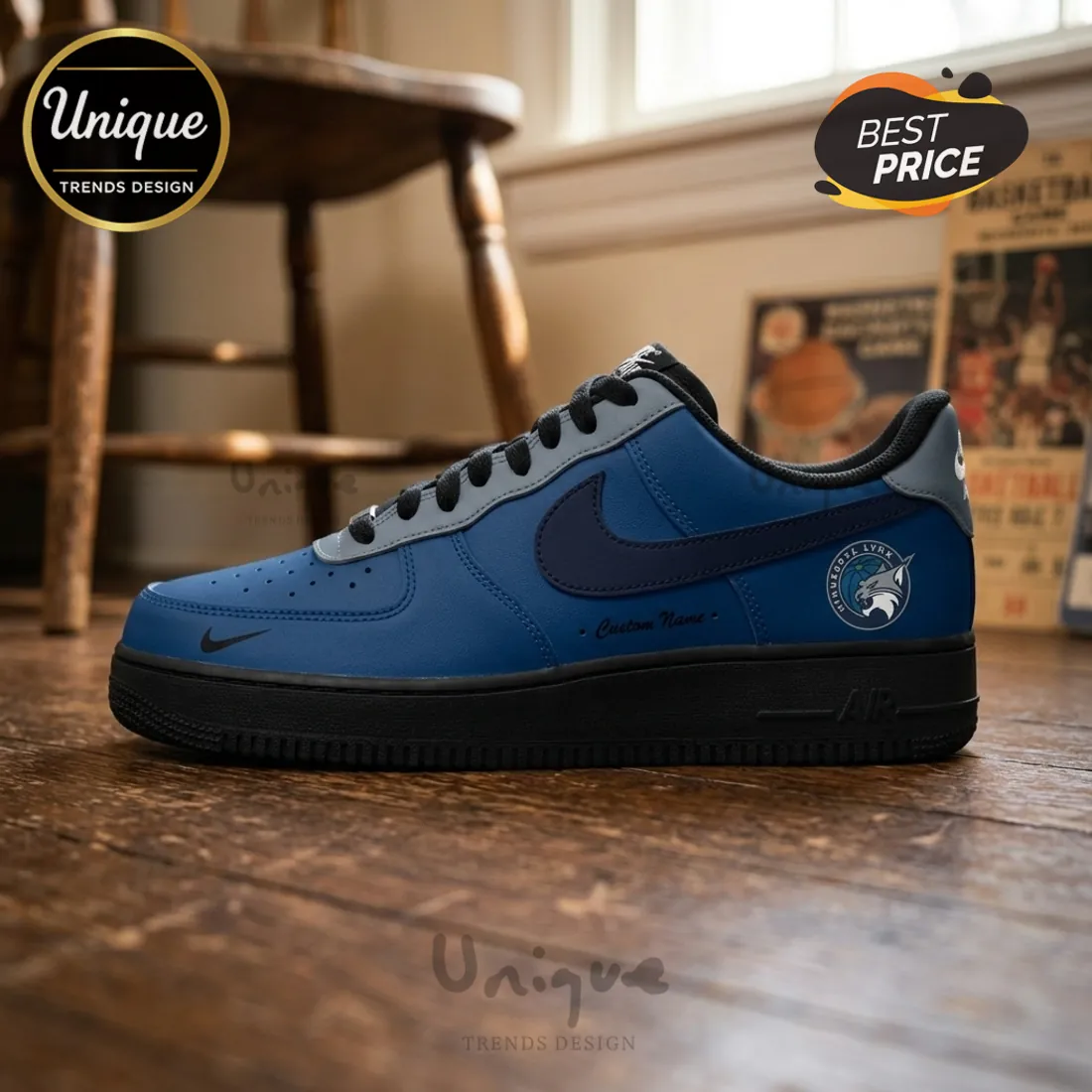Minnesota Lynx Nike Air Force 1 Low Custom Basketball Shoes Minnesota Lynx Nike Air Force 1 Low Custom Basketball Shoes