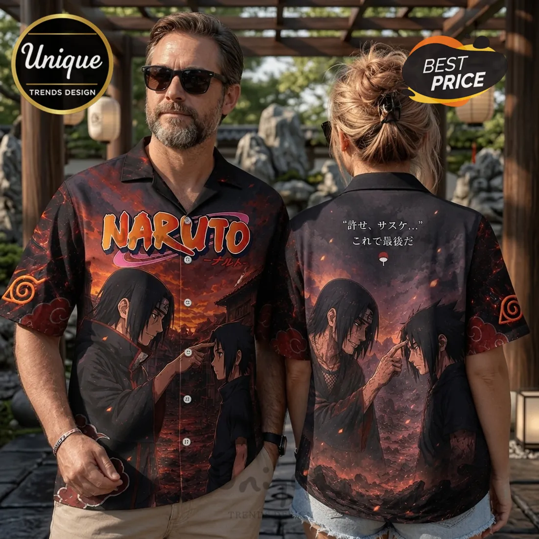 Naruto Itachi and Sasuke Uchiha Black Button Up Hawaiian Shirt Naruto Itachi and Sasuke Uchiha Black Button Up Hawaiian Shirt