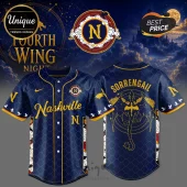 Nashville Sounds Fourth Wing Navy Blue Baseball Jersey