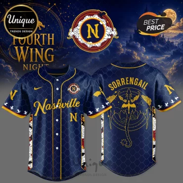 Nashville Sounds Fourth Wing Navy Blue Baseball Jersey