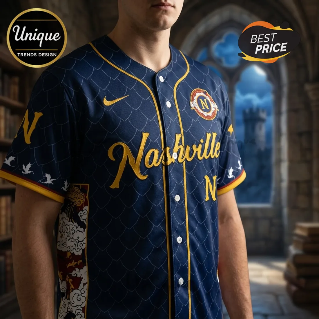 Nashville Sounds Fourth Wing Navy Blue Baseball Jersey Nashville Sounds Fourth Wing Navy Blue Baseball Jersey