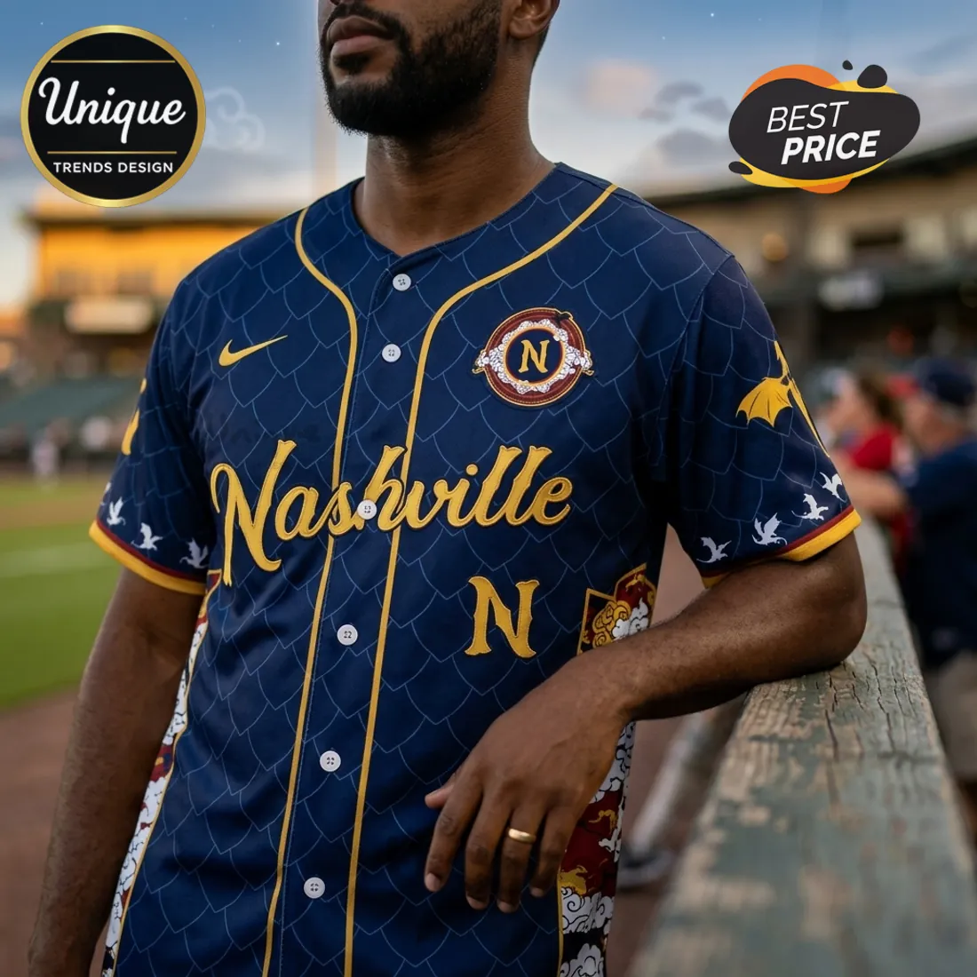 Nashville Sounds Fourth Wing Navy Blue Baseball Jersey Nashville Sounds Fourth Wing Navy Blue Baseball Jersey