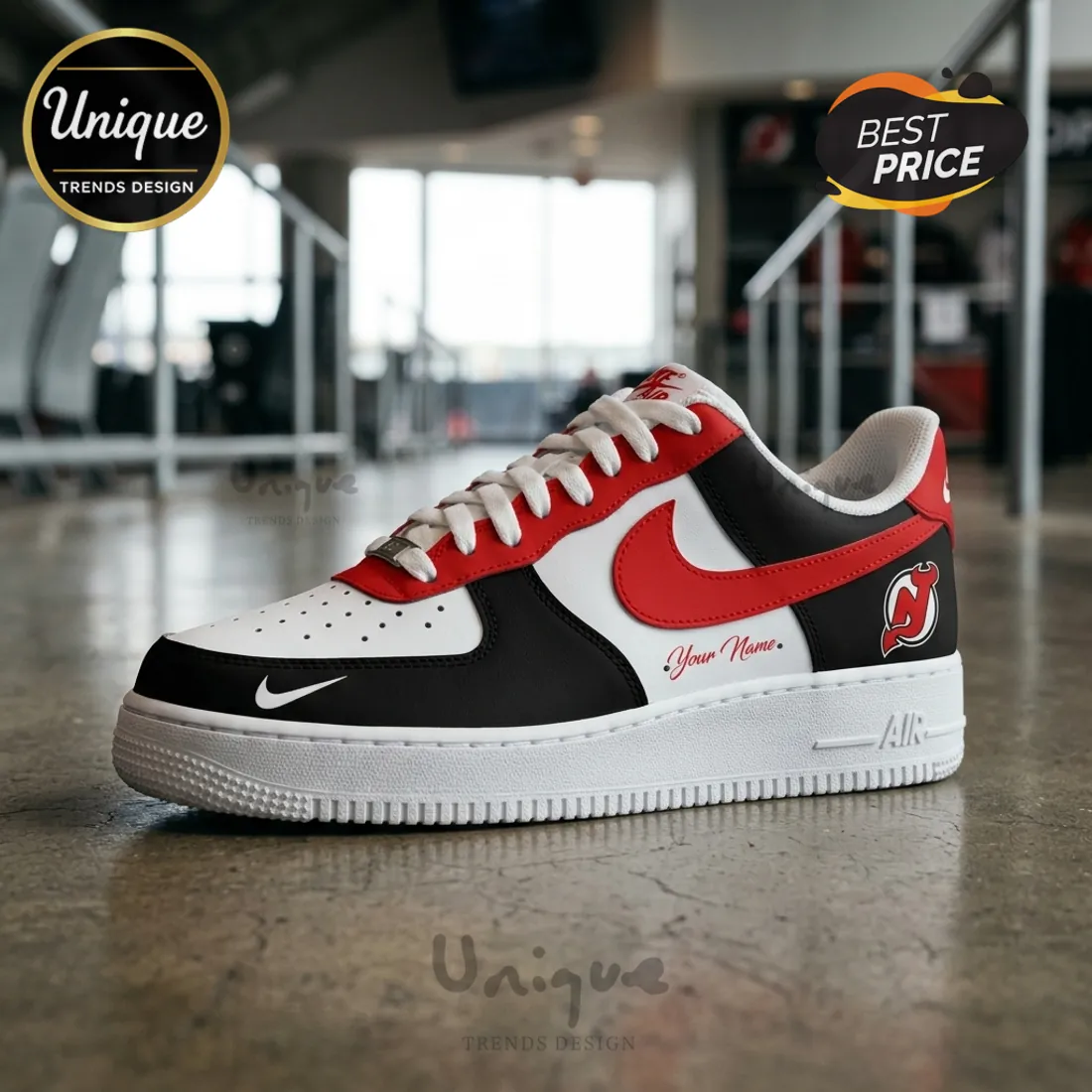 New Jersey Devils Personalized Nike Air Force 1 Sneakers New Jersey Devils Personalized Nike Air Force 1 Sneakers
