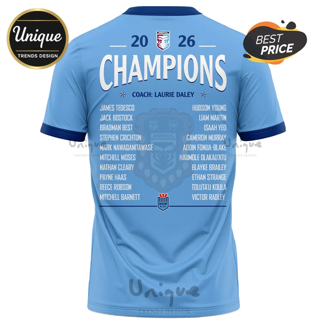 New South Wales Blues 2026 Champions Light Blue Shirt New South Wales Blues 2026 Champions Light Blue Shirt