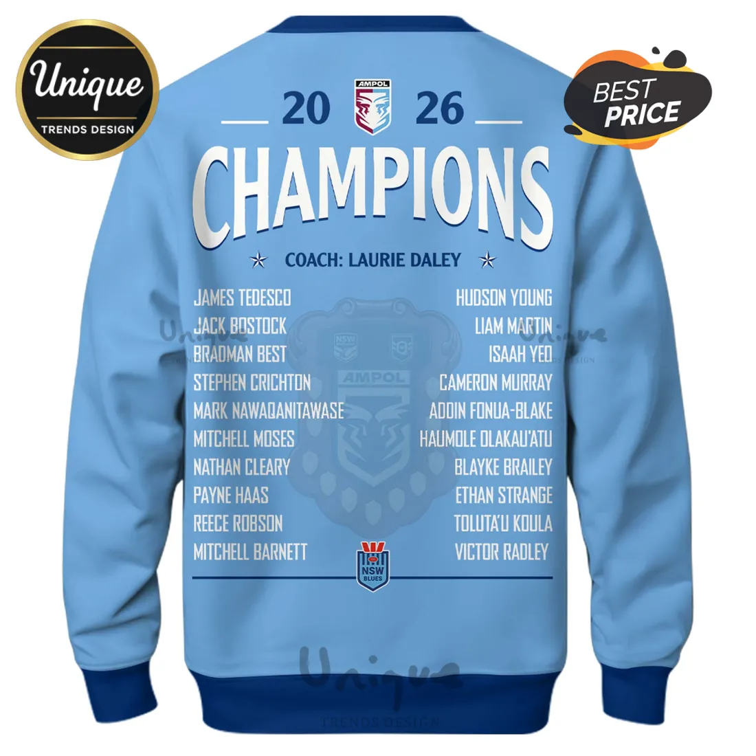 New South Wales Blues 2026 Champions Light Blue Shirt New South Wales Blues 2026 Champions Light Blue Shirt