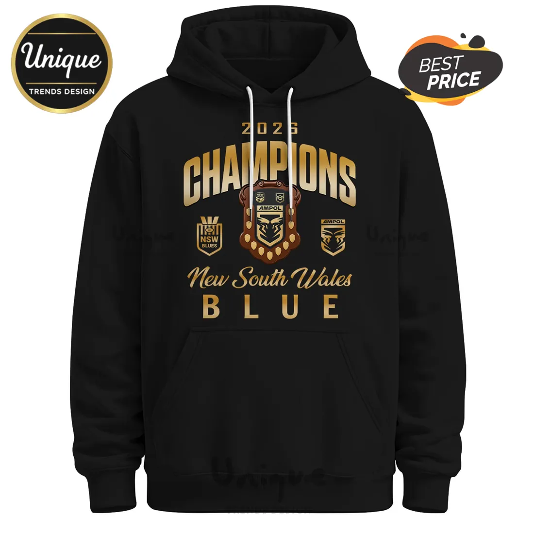 New South Wales Blues 2026 Champions Roster Hoodie New South Wales Blues 2026 Champions Roster Hoodie
