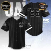 New York Yankees 1996 World Series Black Pinstripe Baseball Jersey