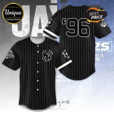 New York Yankees 1996 World Series Black Pinstripe Baseball Jersey