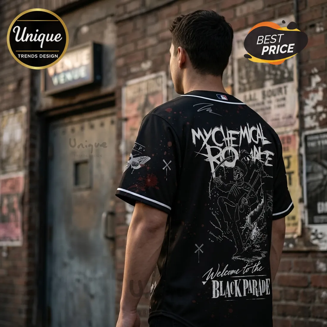 New York Yankees x My Chemical Romance Black Parade Baseball Jersey New York Yankees x My Chemical Romance Black Parade Baseball Jersey