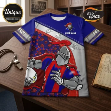 Newcastle Knights Blue Red Mascot T-Shirt