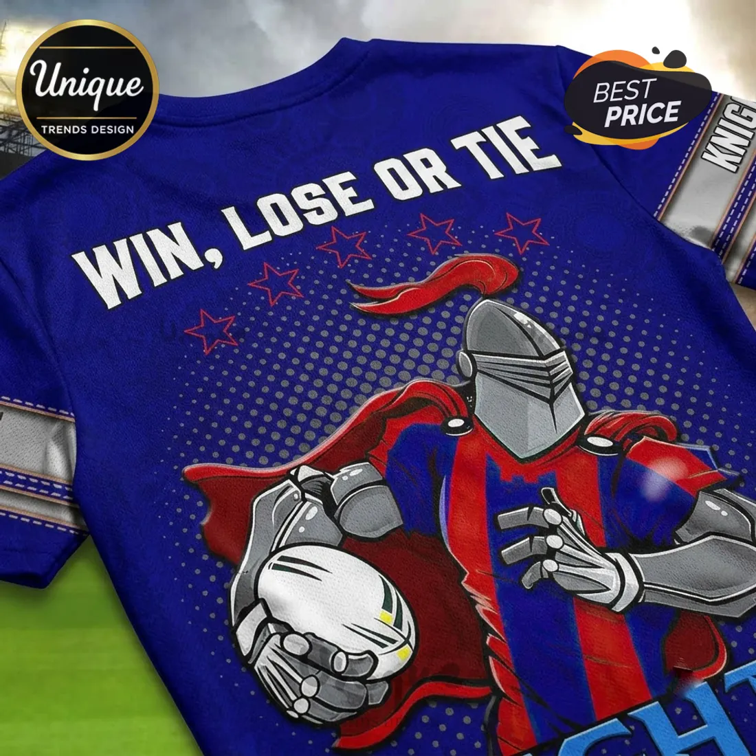 Newcastle Knights Blue Red Mascot T-Shirt Newcastle Knights Blue Red Mascot T-Shirt