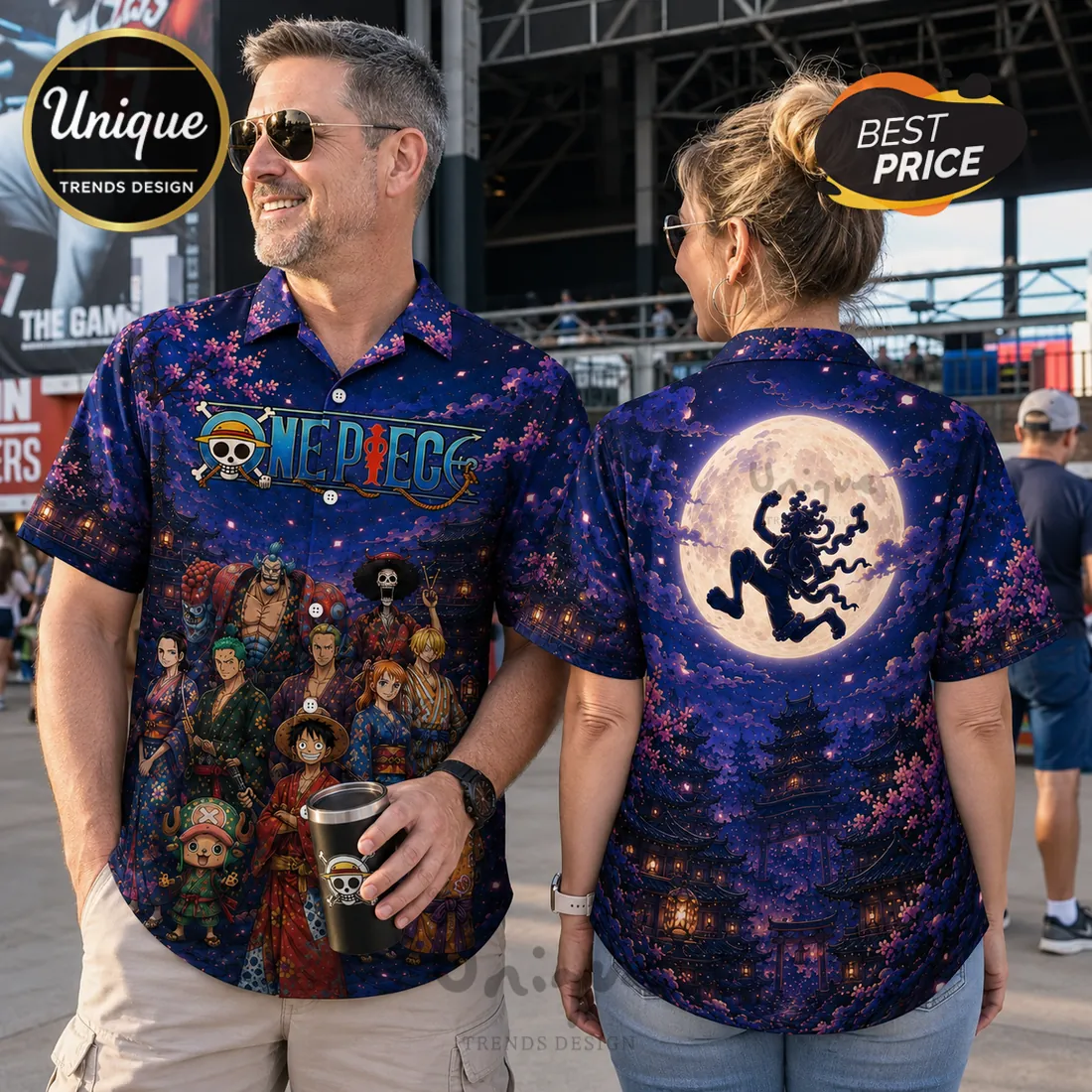 One Piece Gear 5 Luffy Navy Hawaiian Shirt One Piece Gear 5 Luffy Navy Hawaiian Shirt