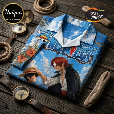 One Piece Shanks and Luffy Hawaiian Shirt