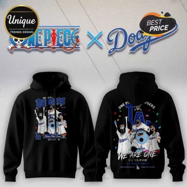 One Piece x Los Angeles Dodgers Black Pullover Hoodie