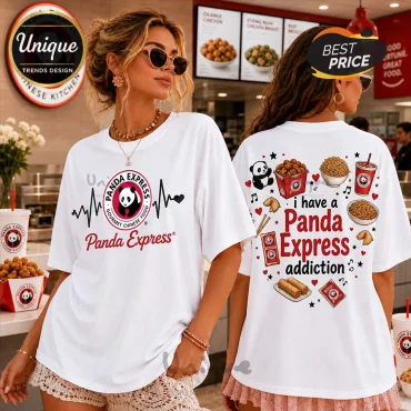 Panda Express Addiction White Crewneck T-Shirt