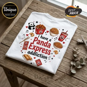 Panda Express Addiction White Crewneck T-Shirt