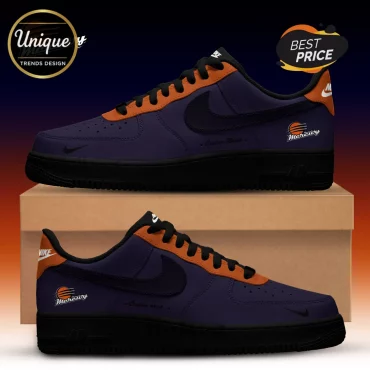 Phoenix Mercury Black and Orange Air Force 1 Low Shoes