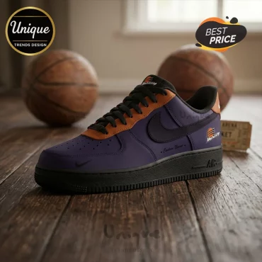Phoenix Mercury Black and Orange Air Force 1 Low Shoes