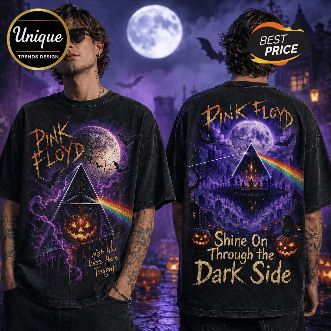 Pink Floyd Dark Side Halloween Black T-Shirt Pink Floyd Dark Side Halloween Black T-Shirt