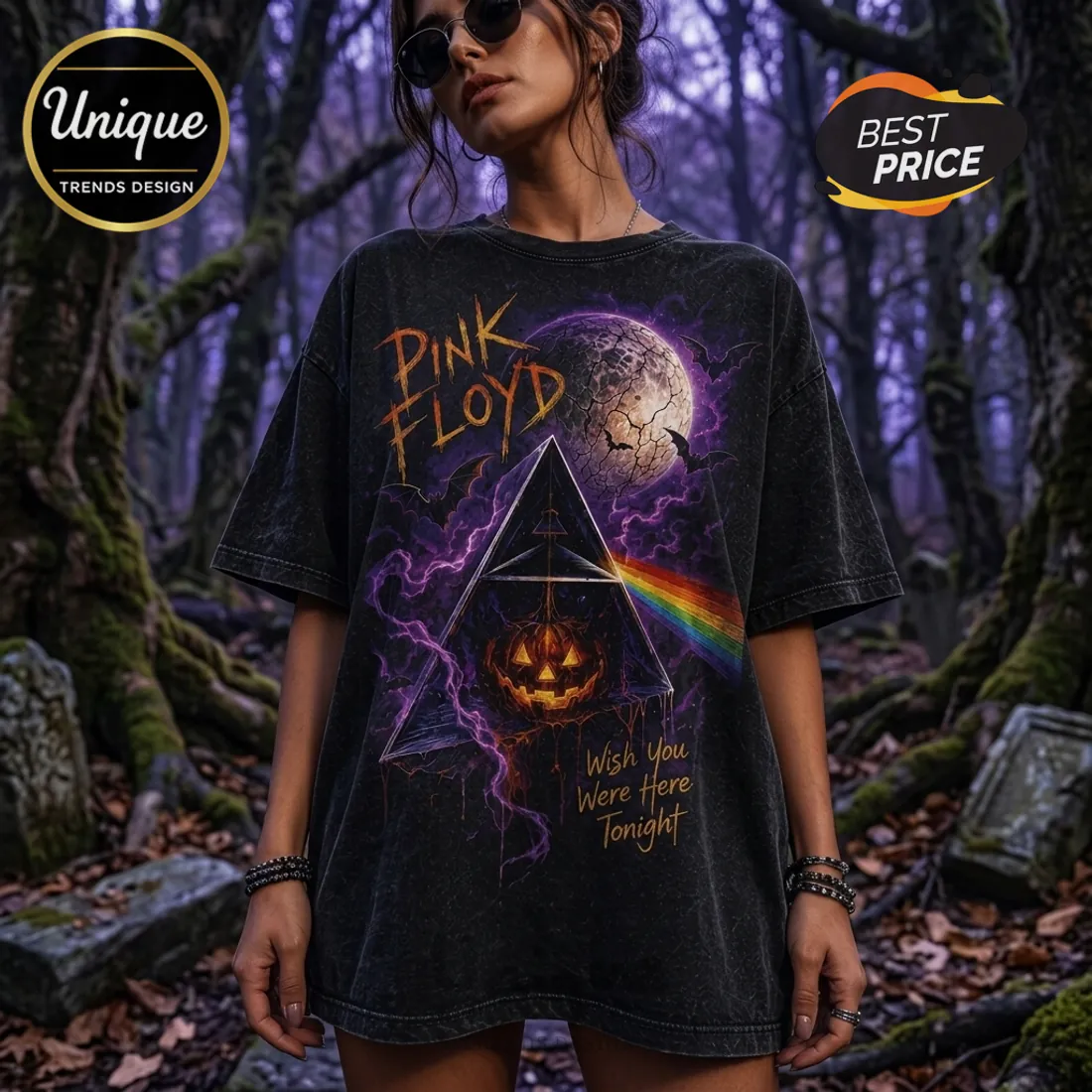 Pink Floyd Dark Side Halloween Black T-Shirt Pink Floyd Dark Side Halloween Black T-Shirt