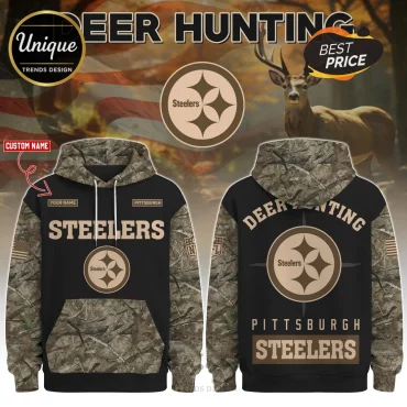 Pittsburgh Steelers Camouflage Deer Hunting Hoodie