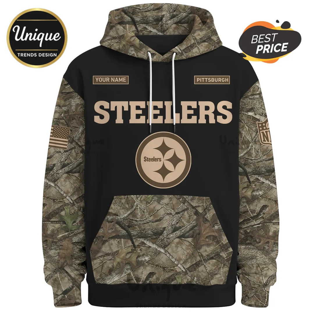 Pittsburgh Steelers Camouflage Deer Hunting Hoodie Pittsburgh Steelers Camouflage Deer Hunting Hoodie