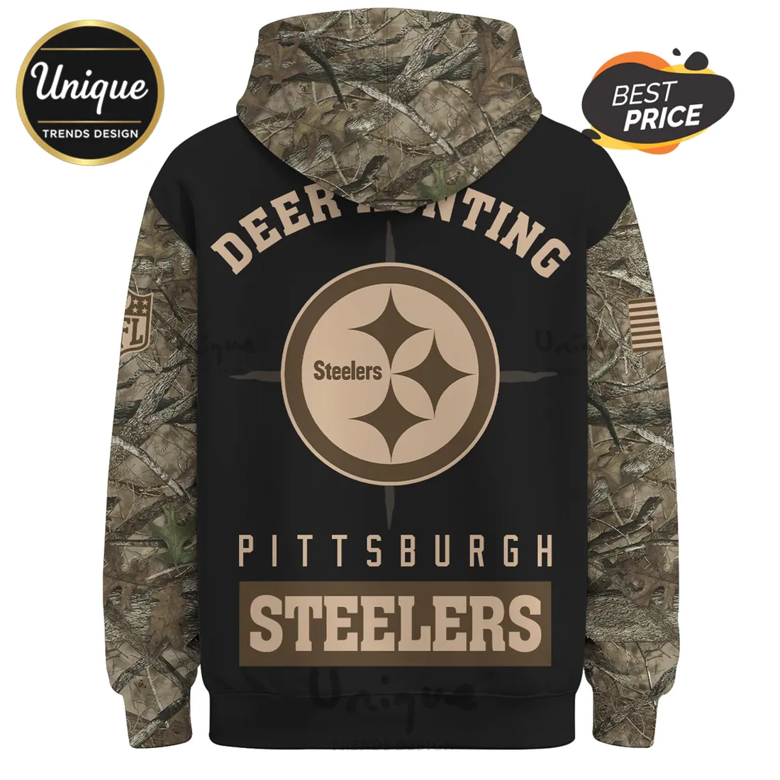 Pittsburgh Steelers Camouflage Deer Hunting Hoodie Pittsburgh Steelers Camouflage Deer Hunting Hoodie