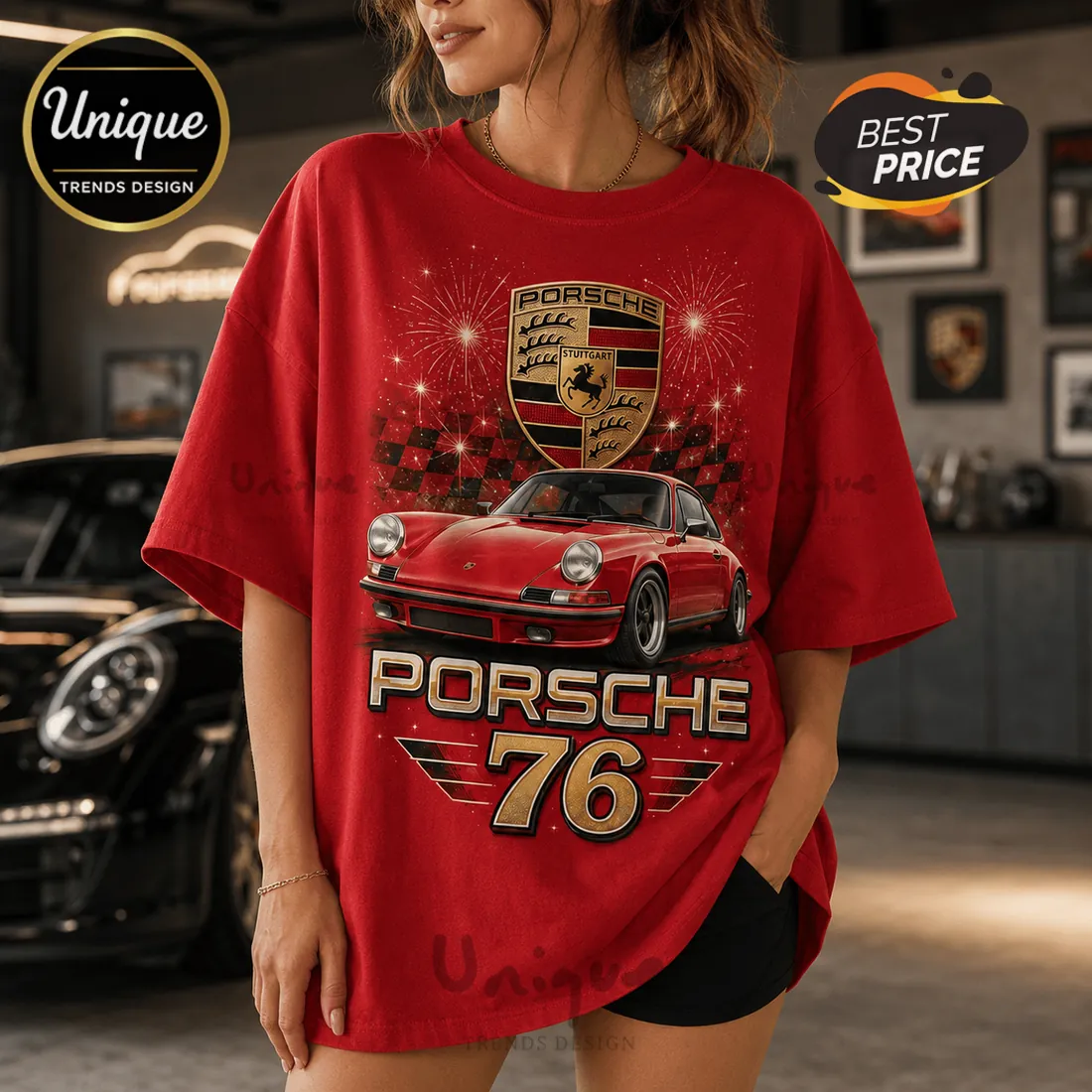 Porsche 76 Years Performance Legend Red T-Shirt Porsche 76 Years Performance Legend Red T-Shirt