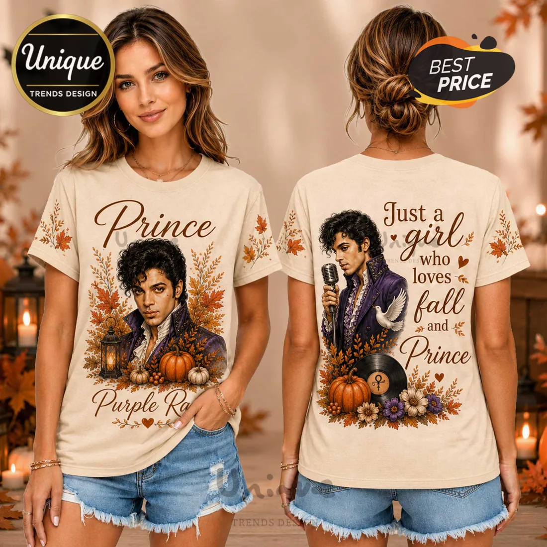 Prince Purple Rain Autumn Portrait T-Shirt Prince Purple Rain Autumn Portrait T-Shirt