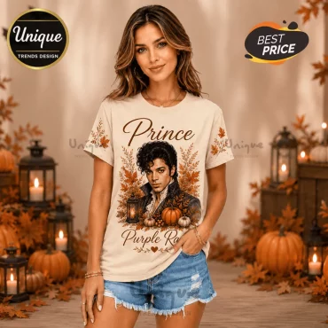 Prince Purple Rain Autumn Portrait T-Shirt