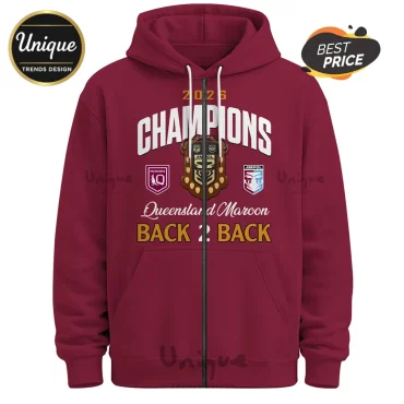 Queensland Maroons 2026 Champions Maroon Zip Hoodie
