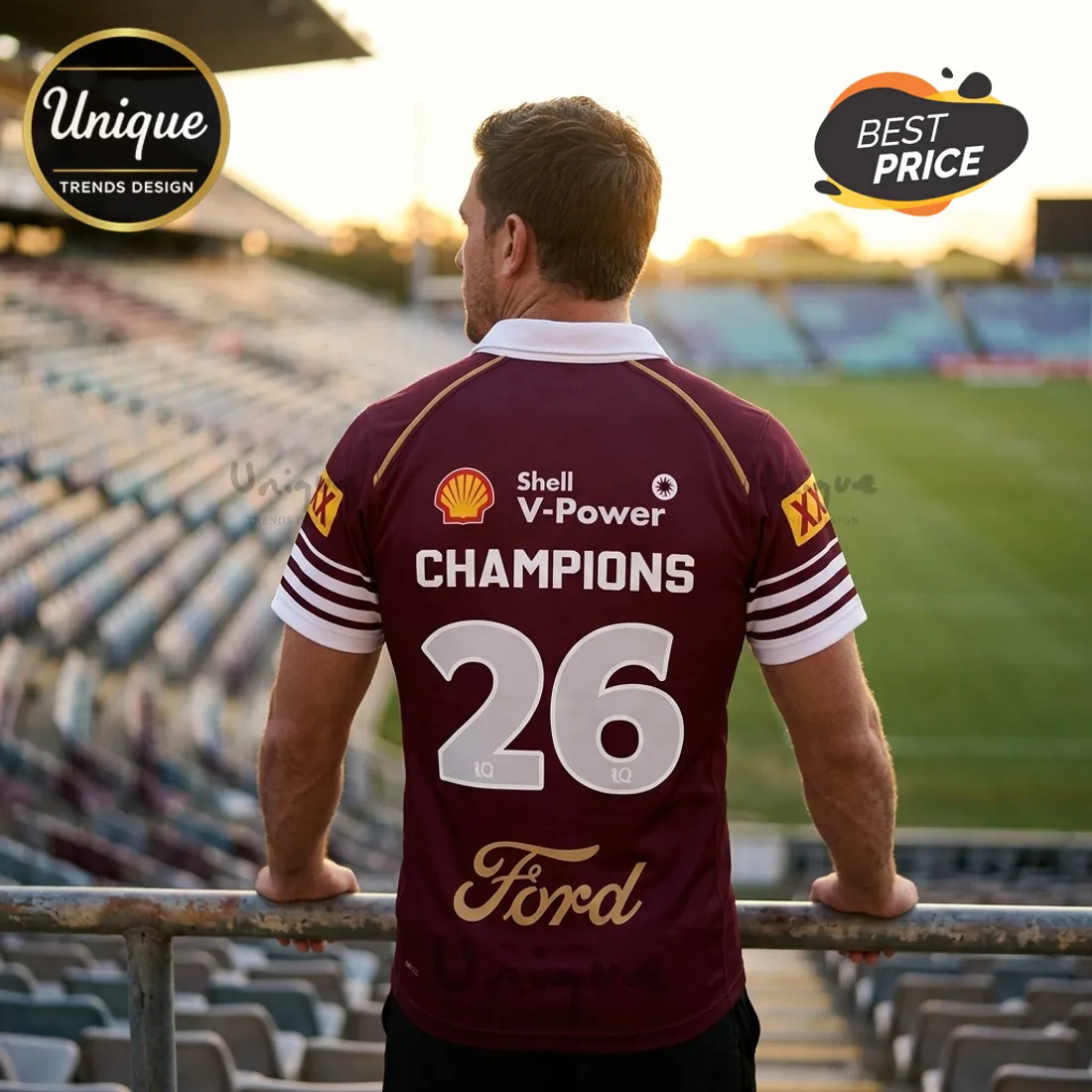 Queensland Maroons Champions Maroon Rugby Polo Shirt Queensland Maroons Champions Maroon Rugby Polo Shirt