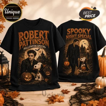 Robert Pattinson Snoopy Halloween Spooky Night T-Shirt