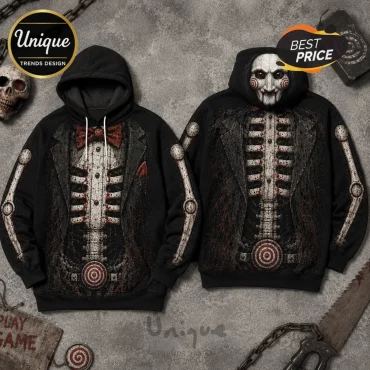 Saw Billy The Puppet Skeleton Black Halloween Hoodie