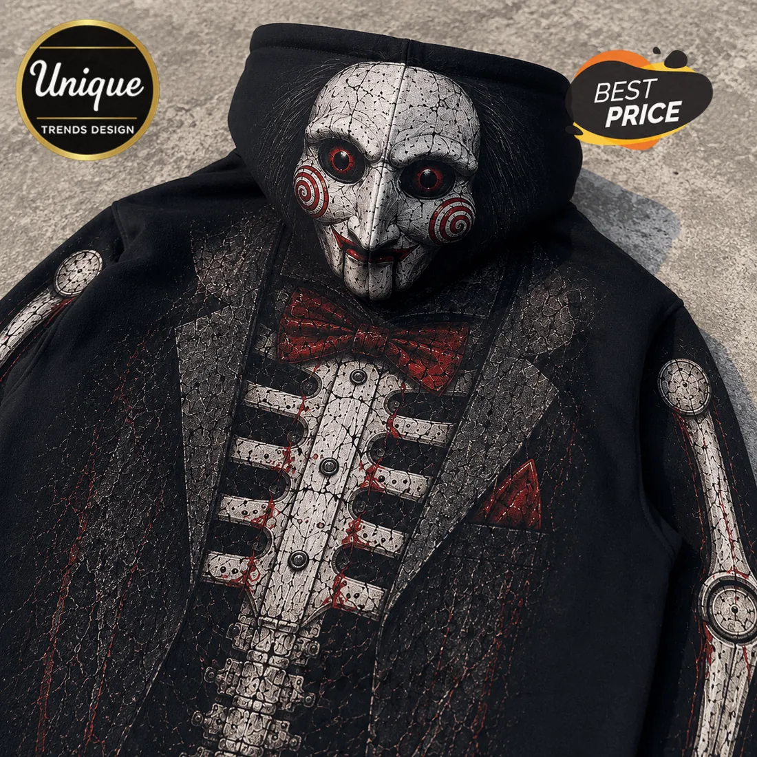 Saw Billy The Puppet Skeleton Black Halloween Hoodie Saw Billy The Puppet Skeleton Black Halloween Hoodie