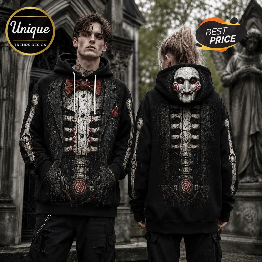 Saw Billy The Puppet Skeleton Black Halloween Hoodie Saw Billy The Puppet Skeleton Black Halloween Hoodie
