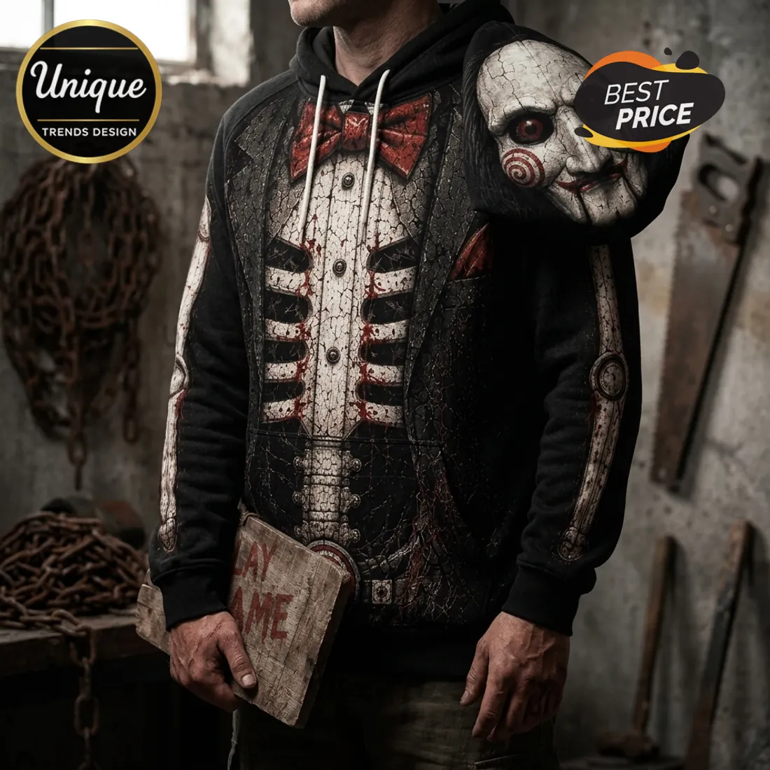 Saw Billy The Puppet Skeleton Black Halloween Hoodie Saw Billy The Puppet Skeleton Black Halloween Hoodie