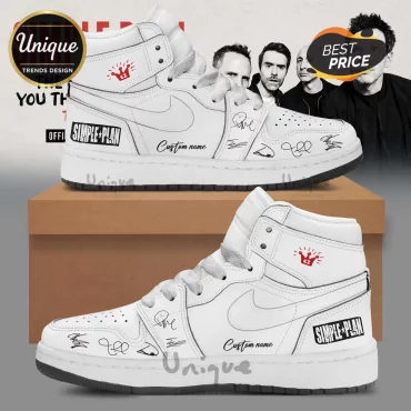Simple Plan Signature Edition White Air Jordan 1 Sneakers