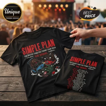 Simple Plan The Bigger Than You Think Tour 2026 Black T-Shirt Simple Plan The Bigger Than You Think Tour 2026 Black T-Shirt