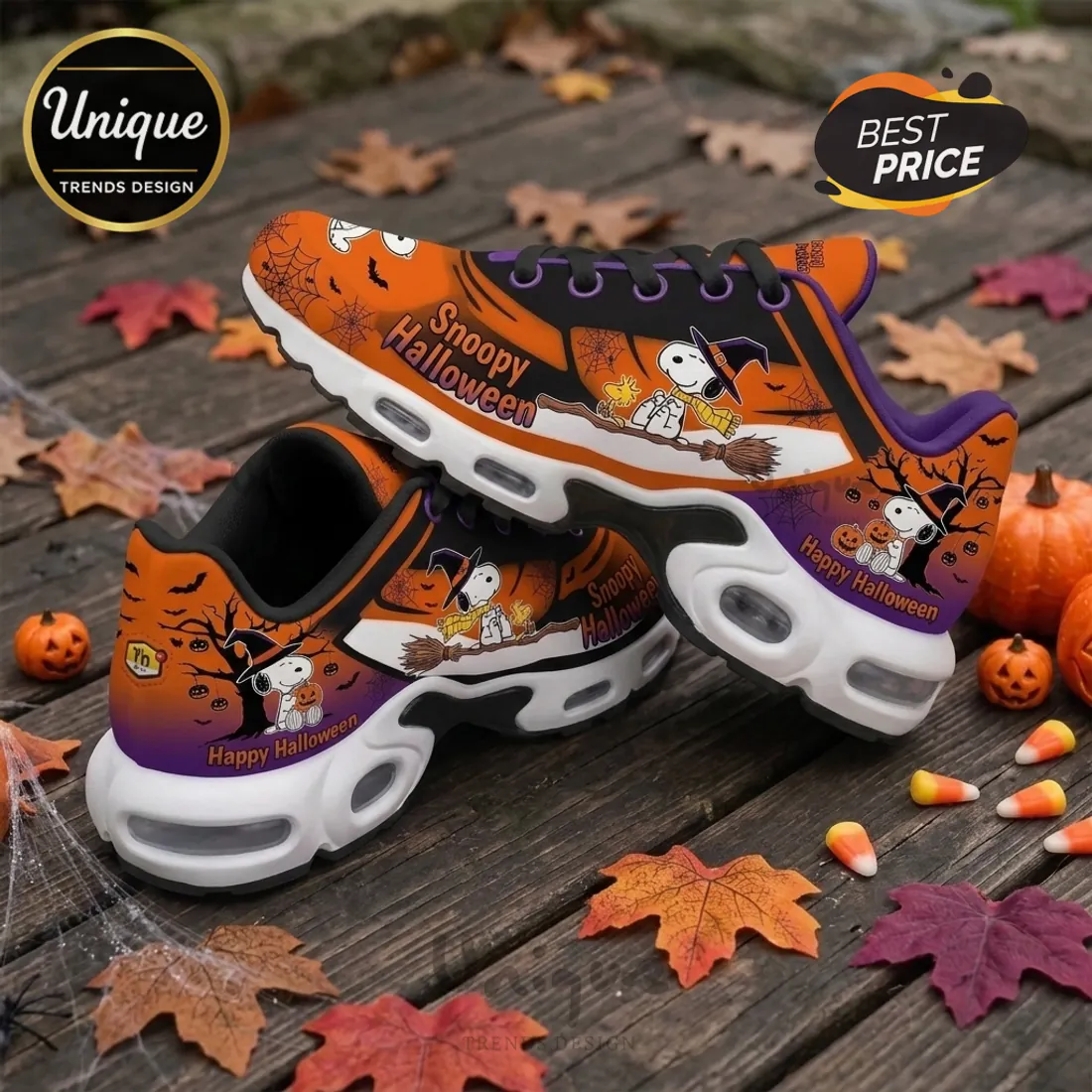 Snoopy Halloween Orange Air Max Plus Sneakers Snoopy Halloween Orange Air Max Plus Sneakers