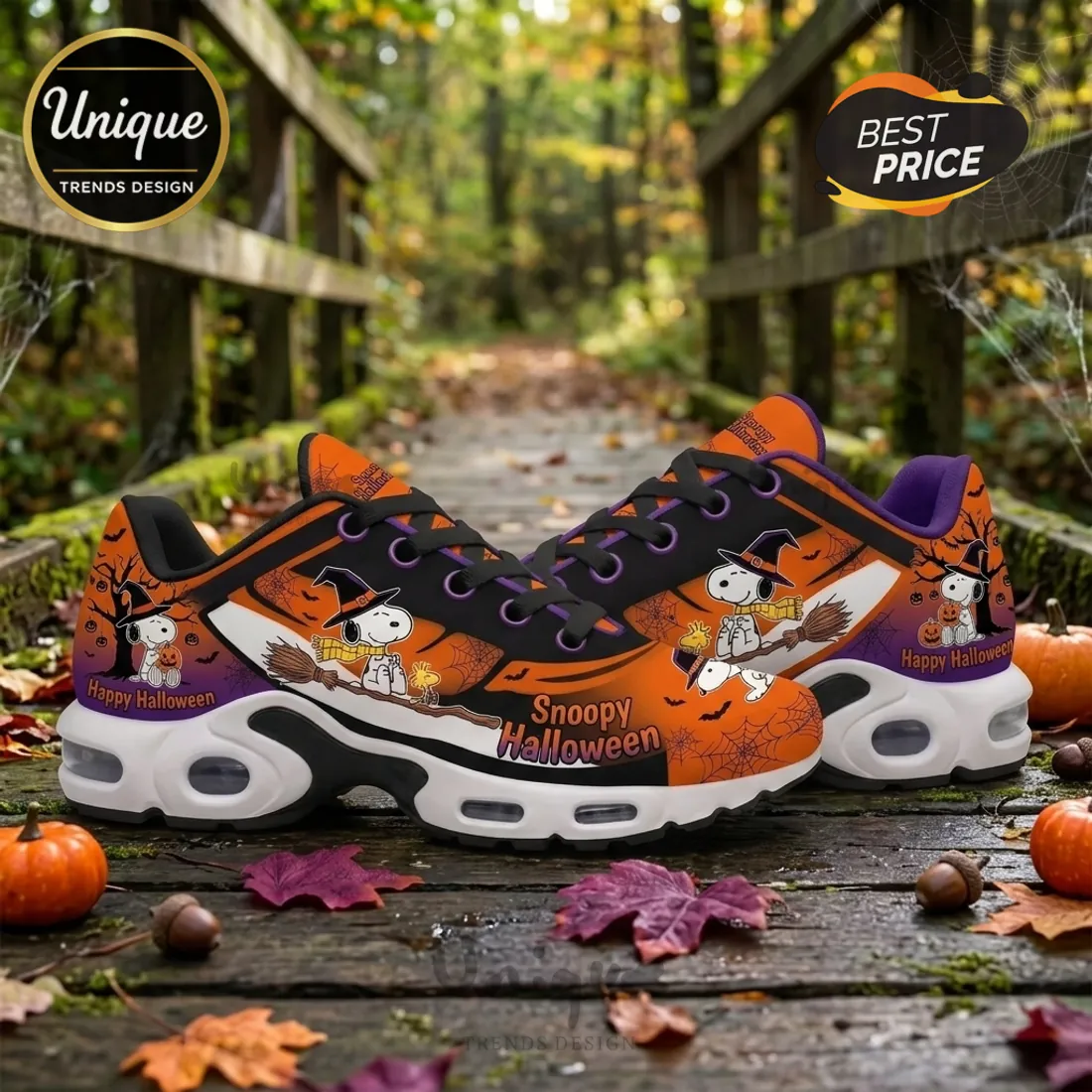 Snoopy Halloween Orange Air Max Plus Sneakers Snoopy Halloween Orange Air Max Plus Sneakers