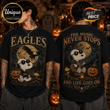 Snoopy x Eagles Halloween The Music Never Stops T-Shirt