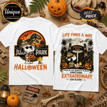 Snoopy x Jurassic Park Life Finds A Way T-Shirt